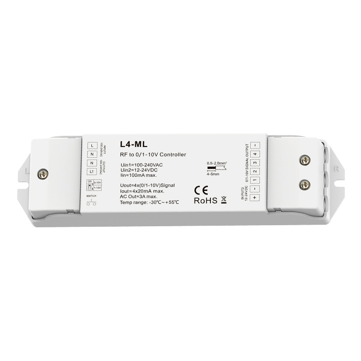 RF to 4 Channel 0/1-10V Dimmer L4-ML RF to 4 Channel 0/1-10V Dimmer L4-ML
